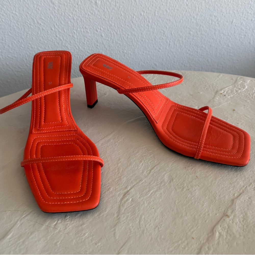 Zara Vibrant Orange Strappy Sandals